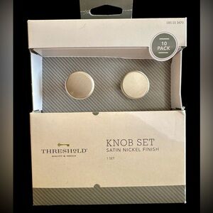NEW Threshold Satin Nickel 1” Round Knob Set 10 Pack